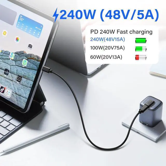 Alt view image 3 of 5 - BUCIER 2 Pack 240W USB C 90 Degree Angle Adapter