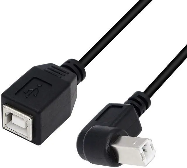 Alt view image 5 of 7 - BUCIER USB 2.0 Type-B Printer Cable, 2-Pack USB 2.0 B Female to Type-B Male (90 Degree UP + Down Right Angle) Printer Short Extension Cable for Scanner, Mobile HDD and More (UP-Down)