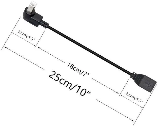 Alt view image 3 of 7 - BUCIER USB 2.0 Type-B Printer Cable, 2-Pack USB 2.0 B Female to Type-B Male (90 Degree UP + Down Right Angle) Printer Short Extension Cable for Scanner, Mobile HDD and More (UP-Down)