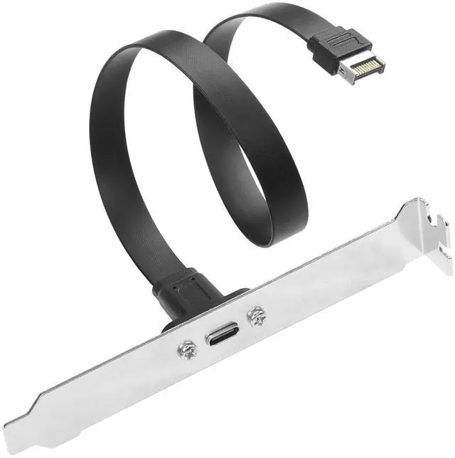 Main image of BUCIER USB 3.1 Front Panel Header Type-C Extension Cable with Panel Mount Screw 10 Gbps Type-E 20Pin Male to USB-C Female Adapter Cable with Full Height Bracket,30cm/11.8inch