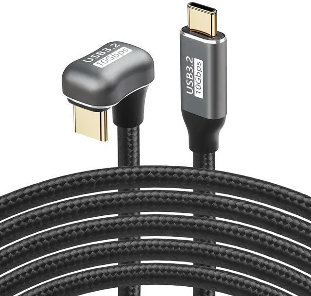 Main image of BUCIER USB C to C Cable 100W Opposite U Shape Back Angled Type C Male to Female Extension Data Cord 10Gbps Fast Charging Nylon Braided for C Devices (1.5M/4.9FT)