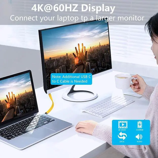 Alt view image 6 of 7 - BUCIER 40Gbps USB4 Type C Extension Cable 100W PD Fast Charging 8K USB C to USB C Flat Slim FPC Data Cable for Laptop & Phone (Male to Male)