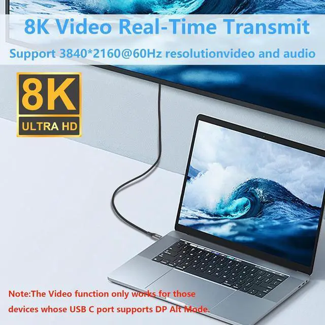 Alt view image 4 of 5 - BUCIER Gen3.2 Type-C Data Cable Dual Type-C Cable 100W High Definition 8k Projection Screen Cable 20GB Full Phone Data Cable 0.5M