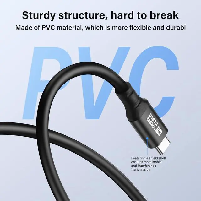 Alt view image 4 of 7 - BUCIER USB C to USB C Cable USB 3.2 Type C 20Gbps PD 100W 8K@60Hz Data Fast Charging Cable for Phone, Tablet, Other USB C Devices (2M)