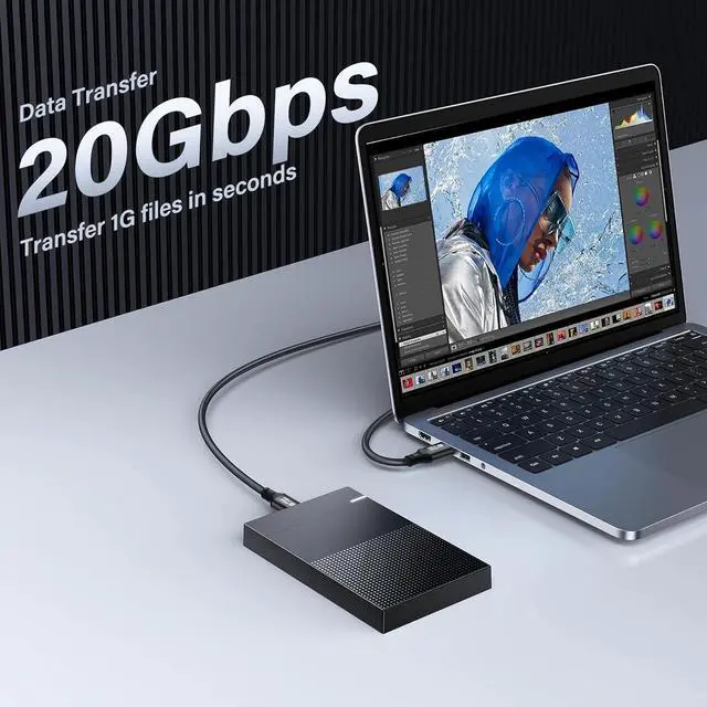 Alt view image 2 of 7 - BUCIER USB C to USB C Cable USB 3.2 Type C 20Gbps PD 100W 8K@60Hz Data Fast Charging Cable for Phone, Tablet, Other USB C Devices (2M)