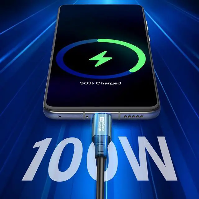 Alt view image 2 of 7 - BUCIER Coiled USB C to USB C Cable USB 3.2 Type C 20Gbps PD 100W 8K@60Hz Fast Charging Data Cable for Phone, Tablet and Other USB Devices C-1.8M