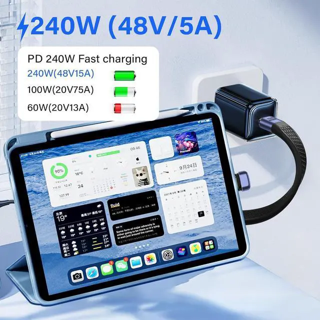 Alt view image 3 of 7 - BUCIER 40Gbps USB4 Type C Extension Cable 240W 8K PD Fast Charge USB C to USB C U-Shaped Flat Ultra Thin FPC Data Cable Suitable for Laptops and Mobile Phones