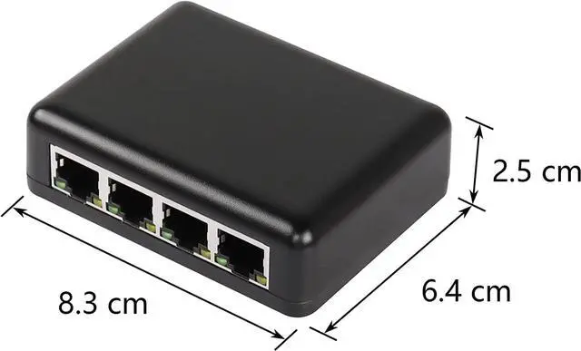 Alt view image 7 of 7 - BUCIER RJ45 Network Splitter Adapter Gigabit,1000Mbps Ethernet Cable Splitter, RJ45 Network Extension Connector,Four Devices Share The Internet at The Same Time (Black Gigabit 1 to 4)