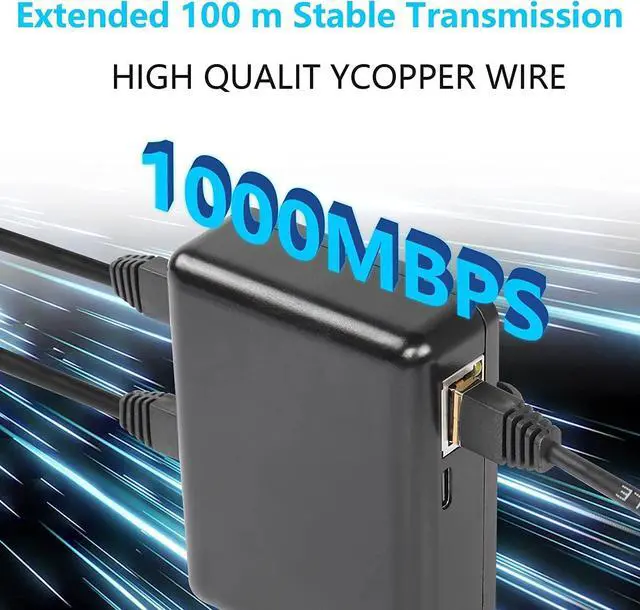 Alt view image 2 of 7 - BUCIER RJ45 Network Splitter Adapter Gigabit,1000Mbps Ethernet Cable Splitter, RJ45 Network Extension Connector,Four Devices Share The Internet at The Same Time (Black Gigabit 1 to 4)