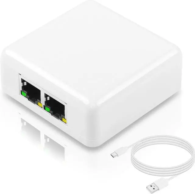 Main image of BUCIER RJ45 Network Splitter Adapter, Gigabit Ethernet Splitter 1 to 2 Adapter, 1000Mbps RJ45 Network Extension Connector,Two Devices Share The Internet at The Same Time(White Gigabit 1 to 2)