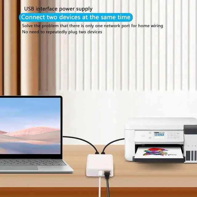 Alt view image 6 of 7 - BUCIER RJ45 Network Splitter Adapter, Gigabit Ethernet Splitter 1 to 2 Adapter, 1000Mbps RJ45 Network Extension Connector,Two Devices Share The Internet at The Same Time(White Gigabit 1 to 2)