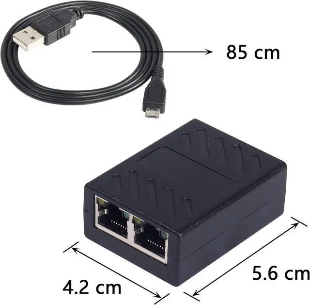 Alt view image 3 of 7 - BUCIER RJ45 Splitter Adapter, Ethernet Cable Splitter, RJ45 Network Extension Connector,Two Devices Share The Internet at The Same Time.