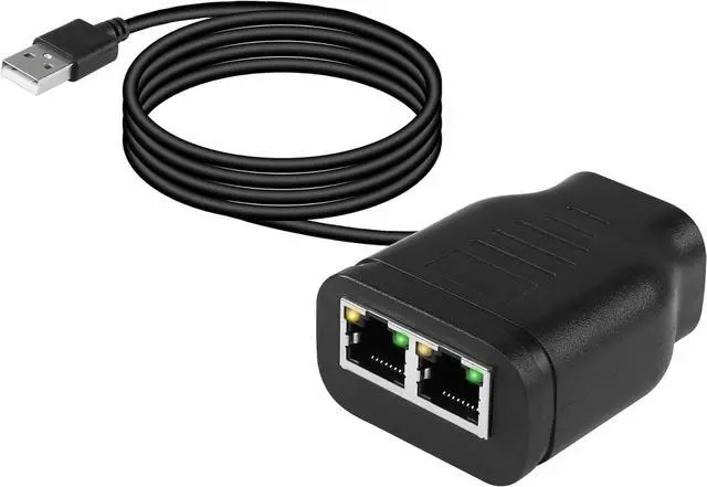 Main image of BUCIER Gigabit Network Splitter Adapter,RJ45 1 to 2 High Speed 1000/100Mbps Ethernet Splitter with USB Power Port for Computer, Hub, Switch, Router, ADSL, Set-top Box, Digital TV, etc