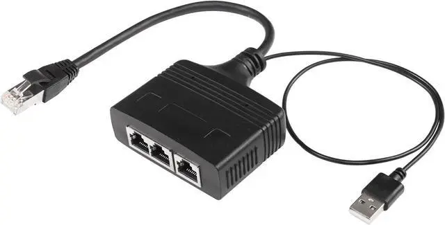 Main image of BUCIER RJ45 Network Splitter Adapter, Ethernet Cable Splitter, 1 to 3 Internet Splitter 100Mbps High Speed LAN Network Splitter,3 Devices Share The Internet at The Same Time (Black Male 1 to 3)