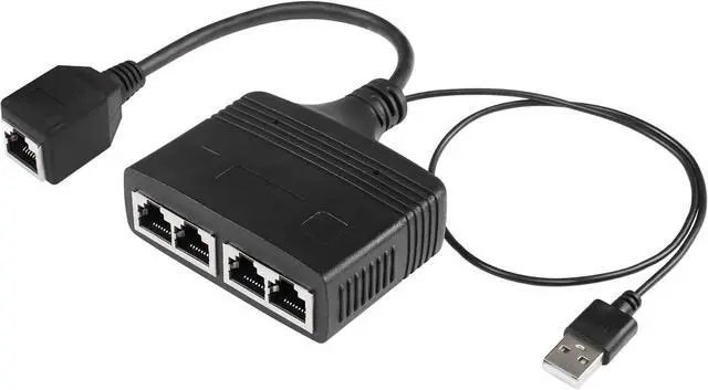 Main image of BUCIER RJ45 Network Splitter Adapter, Ethernet Cable Splitter, 1 to 4 Internet Splitter 100Mbps High Speed LAN Network Splitter,4 Devices Share The Internet at The Same Time (Black Female 1 to 4)