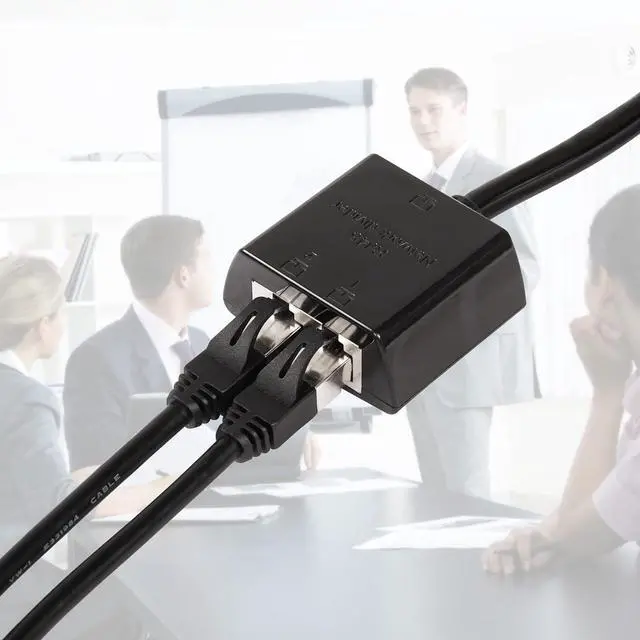 Alt view image 5 of 7 - BUCIER RJ45 Network Splitter Adapter, Ethernet Cable Splitter 1 to 2, RJ45 Network Extension Connector,Two Devices Share The Internet at The Same Time (Black Male)