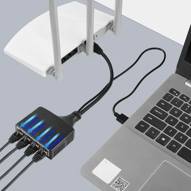 Alt view image 3 of 7 - BUCIER Gigabit RJ45 Network Splitter Adapter, 1 to 4 Ethernet Splitter 1000Mbps High Speed LAN Network Splitter,4 Devices Share The Internet at The Same Time(1 to 4 Male Gigabit)