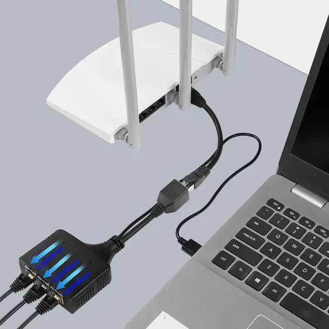 Alt view image 3 of 7 - BUCIER Gigabit RJ45 Network Splitter Adapter, 1 to 3 Ethernet Splitter 1000Mbps High Speed LAN Network Splitter,4 Devices Share The Internet at The Same Time(1 to 3 Female Gigabit)