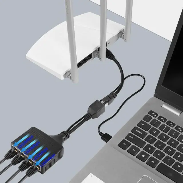 Alt view image 3 of 7 - BUCIER Gigabit RJ45 Network Splitter Adapter, 1 to 4 Ethernet Splitter 1000Mbps High Speed LAN Network Splitter,4 Devices Share The Internet at The Same Time(1 to 4 Female Gigabit)