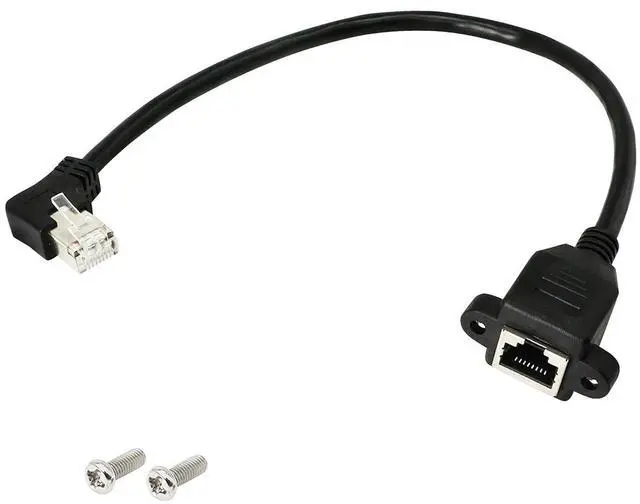 Main image of BUCIER RJ45 Ethernet Adapter Cable 90 Angle Left Male to Famale Ethernet Switch Adapter Cable for CAT 5/CAT 6 LAN Ethernet Socket Connector Adapter Cat5 Cat6 Cable(Left)