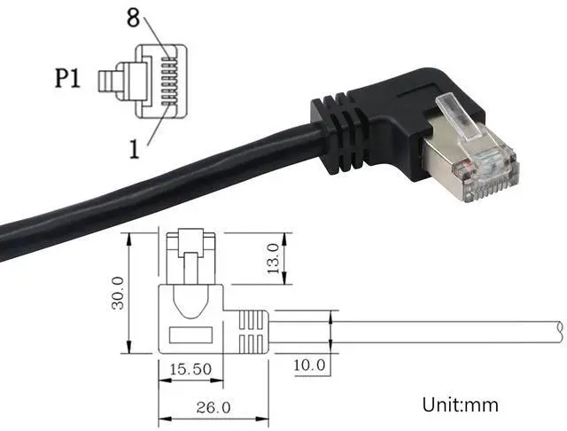 Alt view image 2 of 6 - BUCIER RJ45 Ethernet Adapter Cable 90 Angle Right Male to Famale Ethernet Switch Adapter Cable for CAT 5/CAT 6 LAN Ethernet Socket Connector Adapter Cat5 Cat6 Cable(Right)