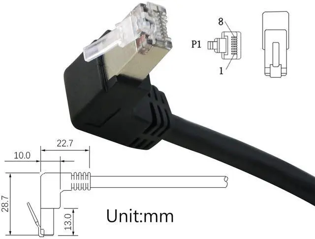 Alt view image 4 of 6 - BUCIER RJ45 Ethernet Adapter Cable 90 Degree Downward Male to Famale Ethernet Switch Adapter Cable for CAT 5/CAT 6 LAN Ethernet Socket Connector Adapter Cat5 Cat6 Cable(Downward)