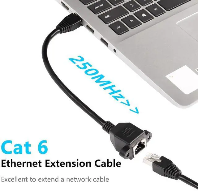 Alt view image 4 of 6 - BUCIER RJ45 Ethernet Cable, Shielded Cat 6 LAN Cable, Male to Female Ethernet Extension Cable for for Router Modem Smart TV PC Computer Laptop 0.3M (Straight)