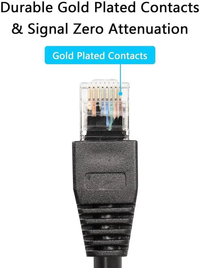 Alt view image 2 of 6 - BUCIER RJ45 Ethernet Cable, Shielded Cat 6 LAN Cable, Male to Female Ethernet Extension Cable for for Router Modem Smart TV PC Computer Laptop 0.3M (Straight)