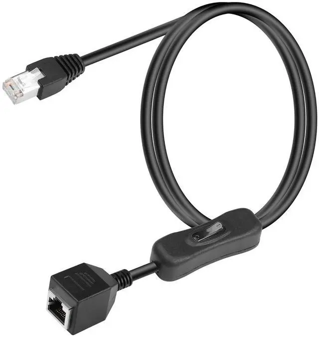Main image of BUCIER Cat6 Ethernet Cable with On/Off Switch High Speed RJ45 Male to Female Extension Cable with 304 Switch Cat6 Internet Network Cable,1M 3.3FT (Male to Female)