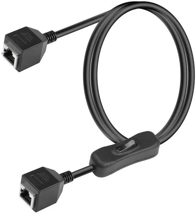 Main image of BUCIER 3.3Ft Cat6 Ethernet Cable with 304 On/Off Switch, RJ45 Female to Female Internet Network Extension Cord, High Speed, Compatible with PC, Laptop, Router, Switch