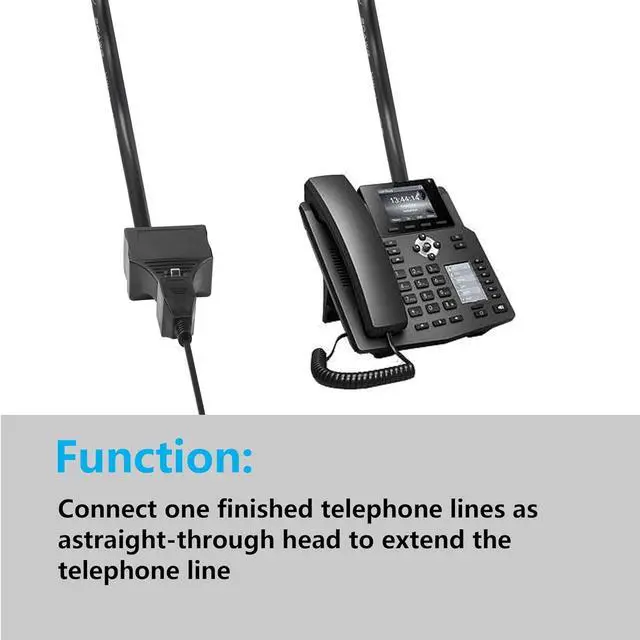 Alt view image 3 of 7 - BUCIER Phone Jack Splitter RJ11 Male to 2 Female 6P6C Telephone Inline Coupler Telephone Extension Adapter for Landline Fax Machine 2 PCS (M/F)