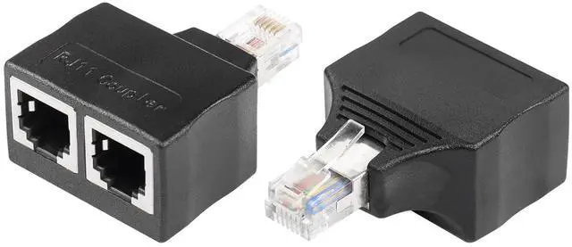 Main image of BUCIER Phone Jack Splitter RJ11 Male to 2 Female 6P6C Telephone Inline Coupler Telephone Extension Adapter for Landline Fax Machine 2 PCS (M/F)