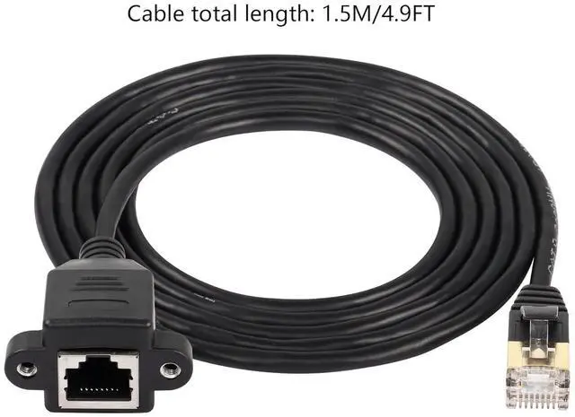 Alt view image 5 of 6 - BUCIER Cat8 LAN Cable, RJ45 Male to Female Shielded Ethernet Network Connector Screw Panel Mount Extension Cable for Router Modem TV PC Computer Laptop (M/F 1.5M/4.9FT)