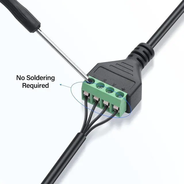 Alt view image 4 of 6 - BUCIER RJ45 Male to 4 Pin Screw Terminal Adapter Solderless Connector Transmission Extension Signal (1236)