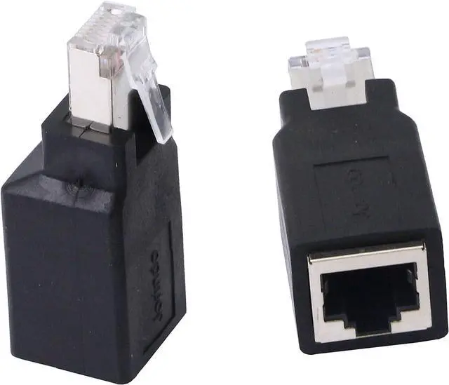 Alt view image 2 of 7 - BUCIER RJ45 Crossover Adapter, RJ45 Ethernet RJ45 Male/Female Adapter to Connect 2 Computers with a Standard LAN Cable 2pcs