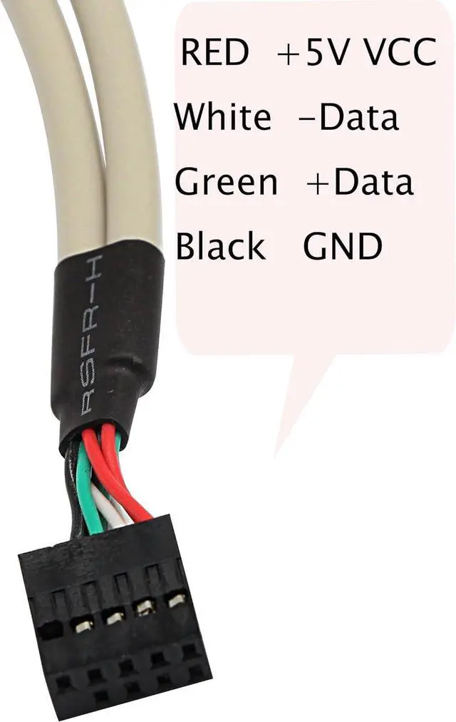 Alt view image 4 of 4 - BUCIER 2-Pack Computer Cables & Connectors New 2 Port USB 2.0 Motherboard Rear Panel Expansion Bracket to IDC 9 Pin Motherboard USB Cable Host Adapter