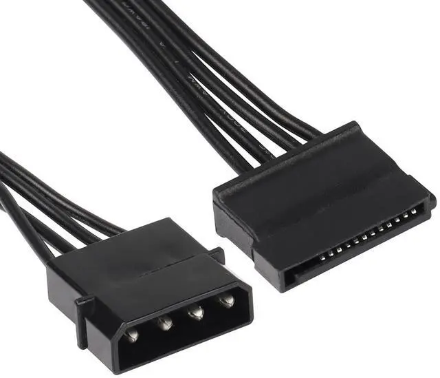Alt view image 2 of 7 - BUCIER IDE to SATA Power Splitter Cable, LP4 4 Pin Male to 5 SATA Female Power Extension Hard Drive Cable,for HDD SSD and Optical Drives 18AWG-24cm