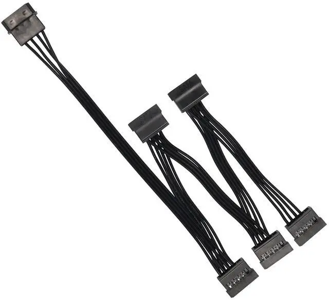Alt view image 7 of 7 - BUCIER IDE to SATA Power Splitter Cable, LP4 4 Pin Male to 5 SATA Female Power Extension Hard Drive Cable,for HDD SSD and Optical Drives 18AWG-24cm