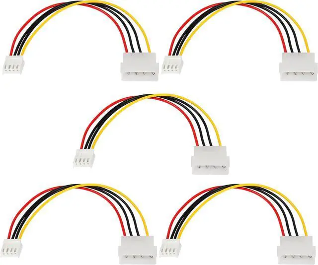 Main image of BUCIER Computer Molex 4 Pin Power Supply Extension Cable, 8 Inch IDE Power to Floppy Drive Power Interface Cable. 5-Pack (4Pin)