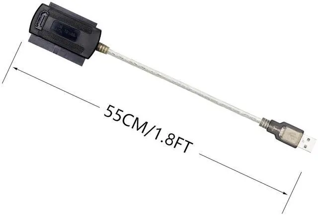 Alt view image 4 of 7 - BUCIER USB to SATA IDE Converter Cable Adapter USB 2.0 to 2.5/3.5/5.25in IDE and SATA Adapter Cable (1.8FT White)