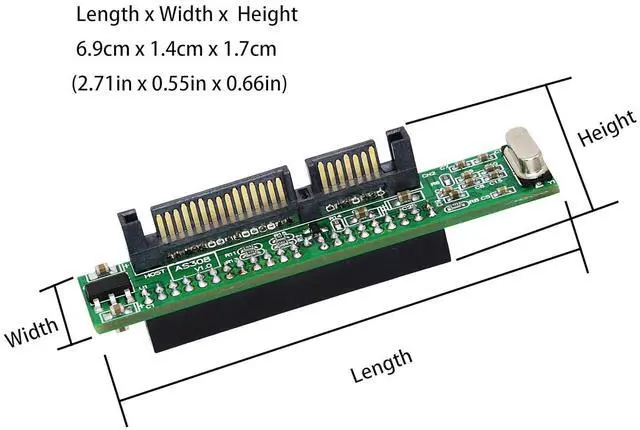 Alt view image 4 of 6 - BUCIER SATA Male to 44 pin Female 2.5 inch IDE Adapter for PC and Mac Computer to SATA Hard Drive Interface Adapter(SATA M/2.5 F)