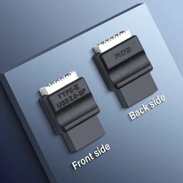 Alt view image 7 of 7 - BUCIER USB 2.0 9Pin to Type-E Motherboard Header Extension Adapter USB 2.0 9-Pin Female to Type E Female Front Connector Converter Front Panel Adapter