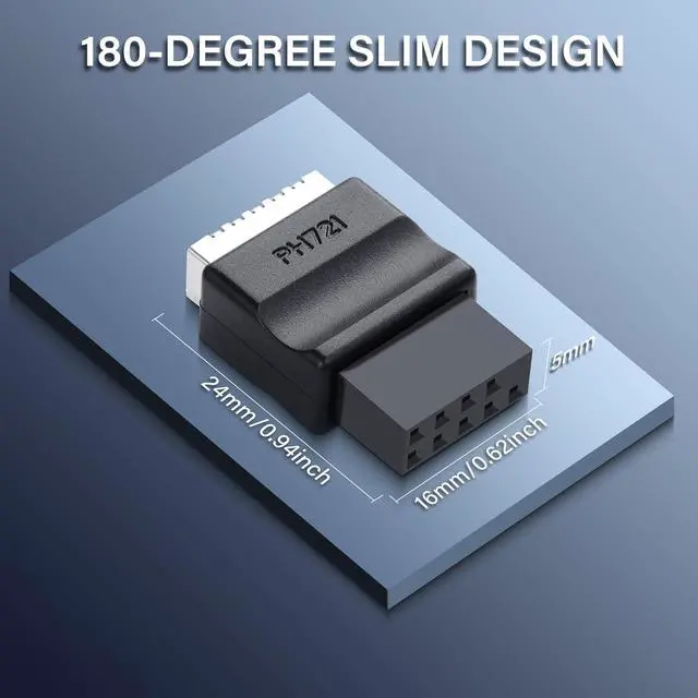 Alt view image 6 of 7 - BUCIER USB 2.0 9Pin to Type-E Motherboard Header Extension Adapter USB 2.0 9-Pin Female to Type E Female Front Connector Converter Front Panel Adapter