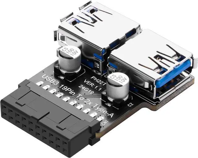 Main image of BUCIER USB 3.0 Front Panel Header USB 3.0 19/20Pin to Dual USB A Motherboard Header Adapter 19Pin Female to Double USB Type A Female Front Connector Converter