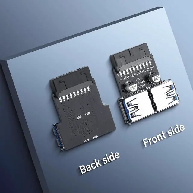 Alt view image 7 of 7 - BUCIER USB 3.0 Front Panel Header USB 3.0 19/20Pin to Dual USB A Motherboard Header Adapter 19Pin Female to Double USB Type A Female Front Connector Converter
