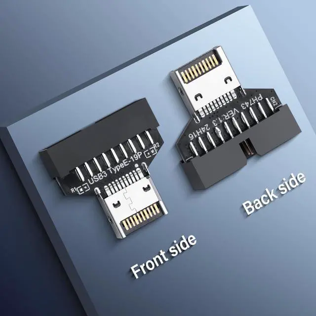 Alt view image 7 of 7 - BUCIER USB 3.0 Front Panel Header Type E to USB 3.0 19/20Pin Motherboard Header Adapter Type-E Male to 19Pin Male Front Connector Converter