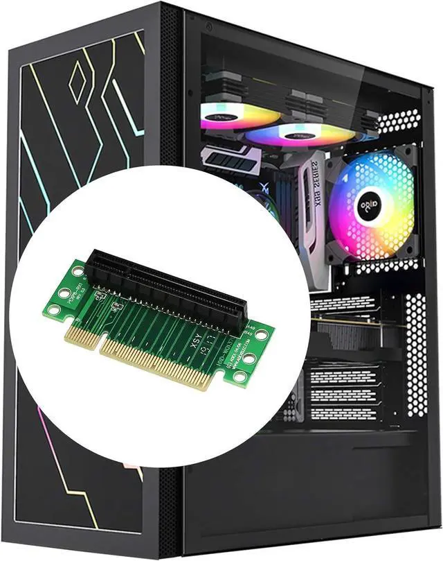 Alt view image 7 of 7 - BUCIER PCI- Express 8X Riser Card 90-Degree Adapter Card PCI-E 8X Extender Extension Card for 1U, Small Computer and Server Case(PCIE 8X)