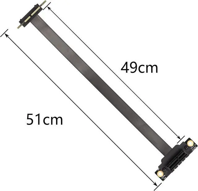 Alt view image 2 of 7 - BUCIER PCIE 3.0 Extension Cable,36PIN 1X Extension Cable, 90 Degree PCI Express 1X Extend Card,for 1U,2U Chassis (50cm, Black)