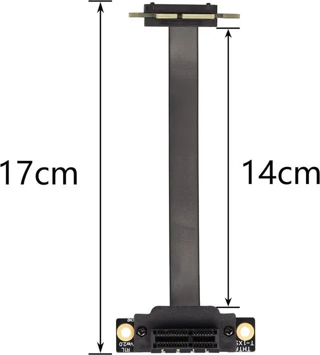 Alt view image 3 of 7 - BUCIER PCIE 3.0 Extension Cable,36PIN 1X Extension Cable, 90 Degree PCI Express 1X Extend Card,for 1U,2U Chassis (15cm, Black)