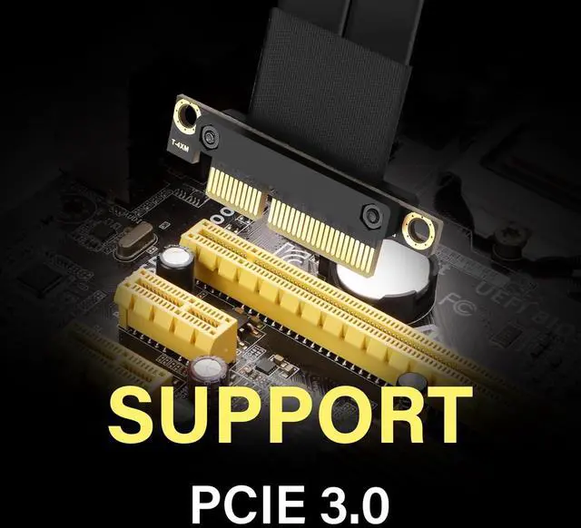 Alt view image 5 of 7 - BUCIER PCIe 3.0 X4 Extension Cable PCI-E 4X Male to Female Riser Cable 20CM (180 Degree)